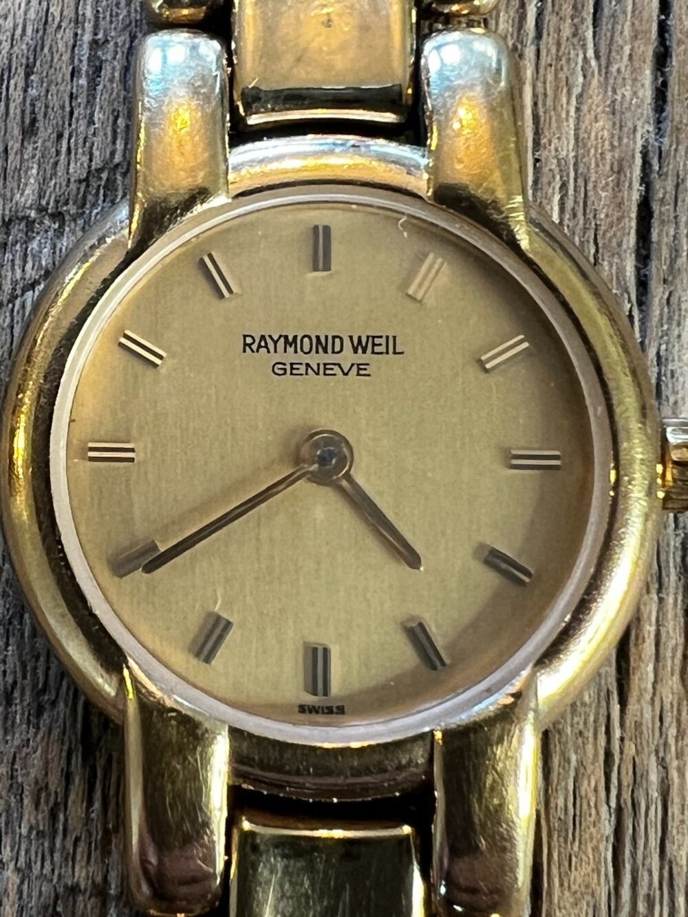 Raymond Weil Geneve 3740-1 18K Gold Plated Watch Swiss Quartz w Box
